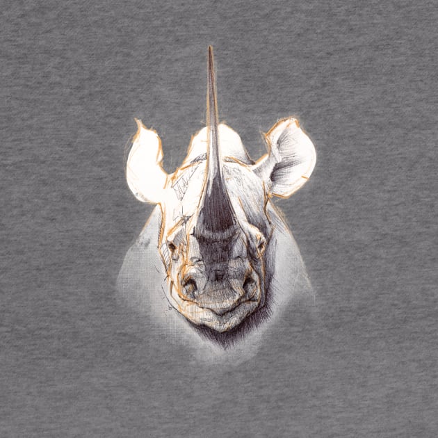 Sketchy Rhino Head by Khasis